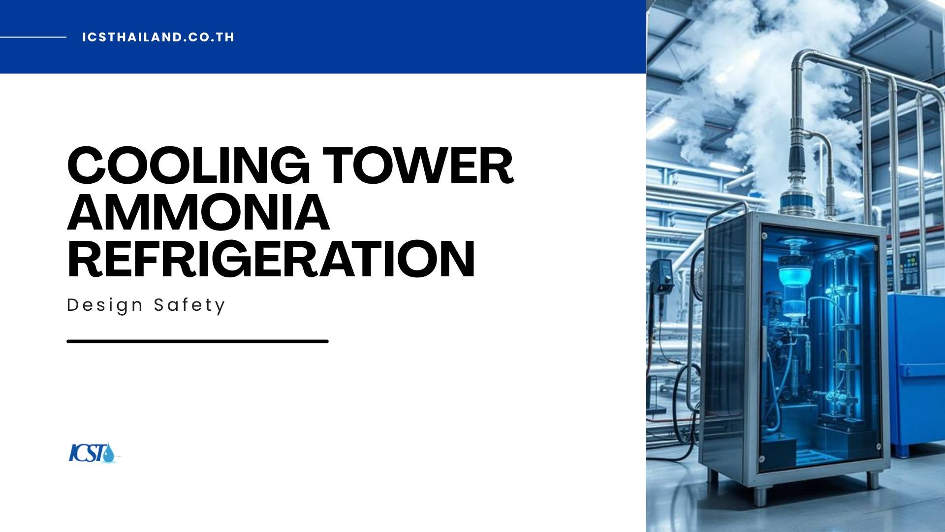 Learn cooling tower ammonia refrigeration safety. Ensure ASHRAE 15 & IIAR 2 compliance with leak detection, ammonia-compatible materials, and airflow design.